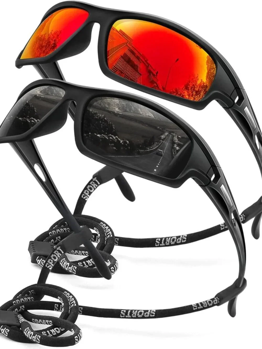 Polarized Sports Sunglasses | 100% UV Protection | Unbreakable Wrap-Around